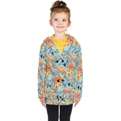 Butterfly And Flowers Kids  Double Breasted Button Coat by goljakoff