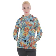 Butterfly And Flowers Women s Hooded Pullover by goljakoff