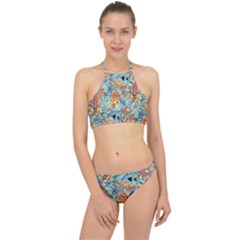 Butterfly And Flowers Racer Front Bikini Set by goljakoff