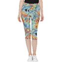 Butterfly and flowers Inside Out Lightweight Velour Capri Leggings  View1