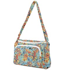 Butterfly And Flowers Front Pocket Crossbody Bag by goljakoff