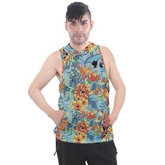 Butterfly And Flowers Men s Sleeveless Hoodie by goljakoff