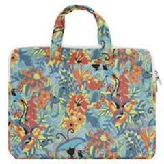 Butterfly And Flowers Double Pocket Laptop Bag by goljakoff