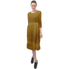 Golden 11 Ruffle End Midi Chiffon Dress by impacteesstreetweargold