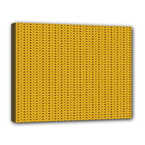 Knitted Pattern Canvas 14  X 11  (stretched) by goljakoff