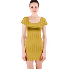 Knitted Pattern Short Sleeve Bodycon Dress by goljakoff