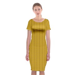 Knitted Pattern Classic Short Sleeve Midi Dress by goljakoff