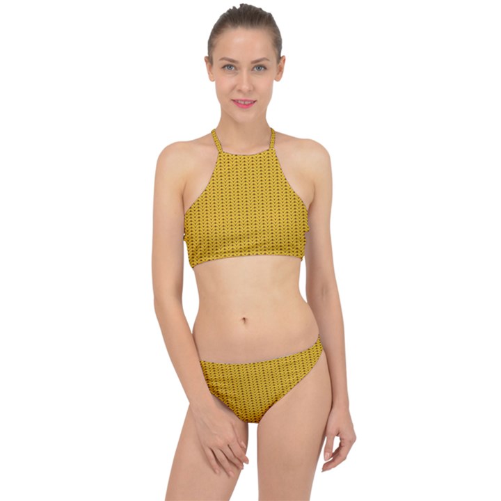 Knitted pattern Racer Front Bikini Set