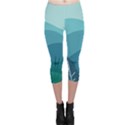 Illustration Of Palm Leaves Waves Mountain Hills Capri Leggings  View1