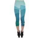 Illustration Of Palm Leaves Waves Mountain Hills Capri Leggings  View2