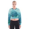 Illustration Of Palm Leaves Waves Mountain Hills Cropped Sweatshirt View1