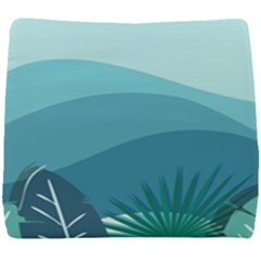 Illustration Of Palm Leaves Waves Mountain Hills Seat Cushion by HermanTelo