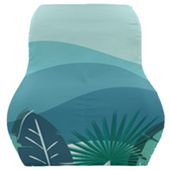 Illustration Of Palm Leaves Waves Mountain Hills Car Seat Back Cushion 