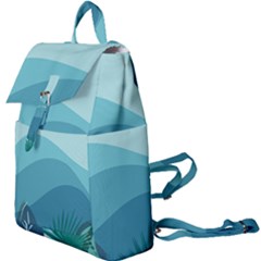 Illustration Of Palm Leaves Waves Mountain Hills Buckle Everyday Backpack by HermanTelo