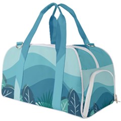 Illustration Of Palm Leaves Waves Mountain Hills Burner Gym Duffel Bag