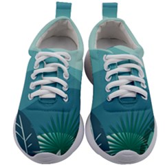 Illustration Of Palm Leaves Waves Mountain Hills Kids Athletic Shoes