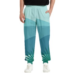 Illustration Of Palm Leaves Waves Mountain Hills Men s Elastic Waist Pants by HermanTelo