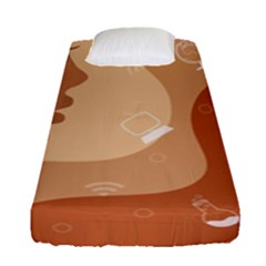 Online Woman Beauty Brown Fitted Sheet (single Size) by Mariart