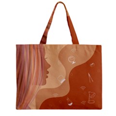 Online Woman Beauty Brown Zipper Mini Tote Bag by Mariart