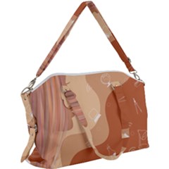 Online Woman Beauty Brown Canvas Crossbody Bag by Mariart