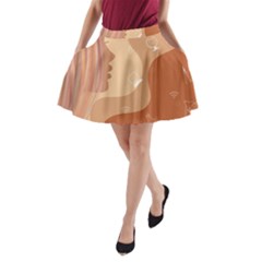 Online Woman Beauty Brown A-line Pocket Skirt by Mariart