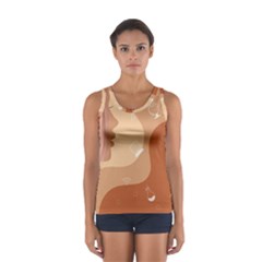 Online Woman Beauty Brown Sport Tank Top  by Mariart