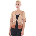 Online Woman Beauty Brown Cropped Button Cardigan View1