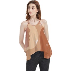 Online Woman Beauty Brown Flowy Camisole Tank Top by Mariart