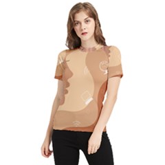 Online Woman Beauty Brown Women s Short Sleeve Rash Guard by Mariart