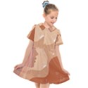 Online Woman Beauty Brown Kids  Short Sleeve Shirt Dress View1