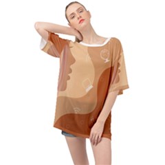 Online Woman Beauty Brown Oversized Chiffon Top by Mariart