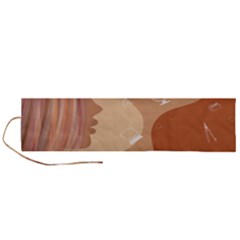 Online Woman Beauty Brown Roll Up Canvas Pencil Holder (l) by Mariart