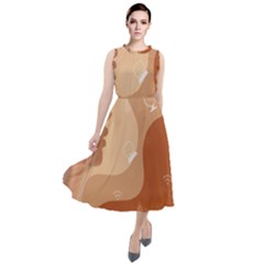 Online Woman Beauty Brown Round Neck Boho Dress by Mariart