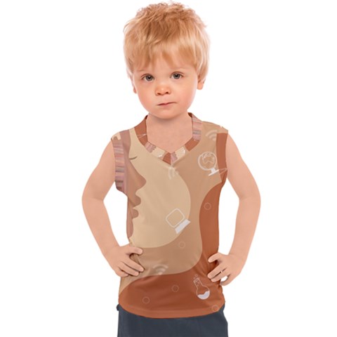 Online Woman Beauty Brown Kids  Sport Tank Top by Mariart