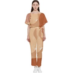 Online Woman Beauty Brown Batwing Lightweight Jumpsuit by Mariart