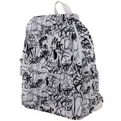 Black And White Graffiti Abstract Collage Top Flap Backpack by dflcprintsclothing