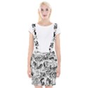 Black And White Graffiti Abstract Collage Braces Suspender Skirt View1