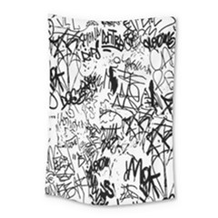 Black And White Graffiti Abstract Collage Small Tapestry by dflcprintsclothing