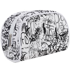 Black And White Graffiti Abstract Collage Makeup Case (large) by dflcprintsclothing