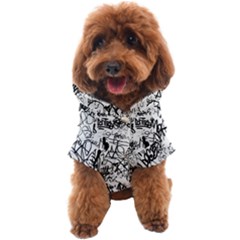 Black And White Graffiti Abstract Collage Dog Coat