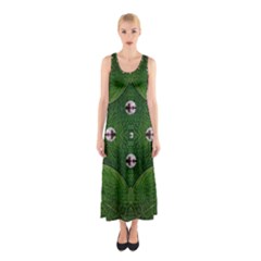 One Island In A Safe Environment Of Eternity Green Sleeveless Maxi Dress by pepitasart