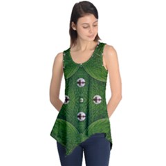 One Island In A Safe Environment Of Eternity Green Sleeveless Tunic by pepitasart