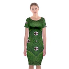 One Island In A Safe Environment Of Eternity Green Classic Short Sleeve Midi Dress by pepitasart