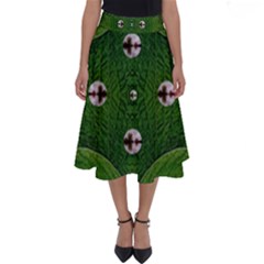 One Island In A Safe Environment Of Eternity Green Perfect Length Midi Skirt by pepitasart