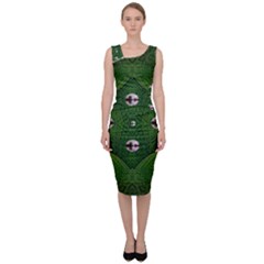 One Island In A Safe Environment Of Eternity Green Sleeveless Pencil Dress by pepitasart