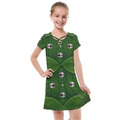 One Island In A Safe Environment Of Eternity Green Kids  Cross Web Dress by pepitasart