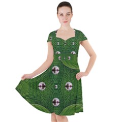 One Island In A Safe Environment Of Eternity Green Cap Sleeve Midi Dress by pepitasart