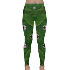 One Island In A Safe Environment Of Eternity Green Lightweight Velour Classic Yoga Leggings by pepitasart