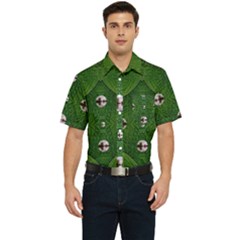 One Island In A Safe Environment Of Eternity Green Men s Short Sleeve Pocket Shirt  by pepitasart