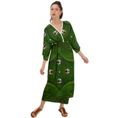 One Island In A Safe Environment Of Eternity Green Grecian Style  Maxi Dress by pepitasart